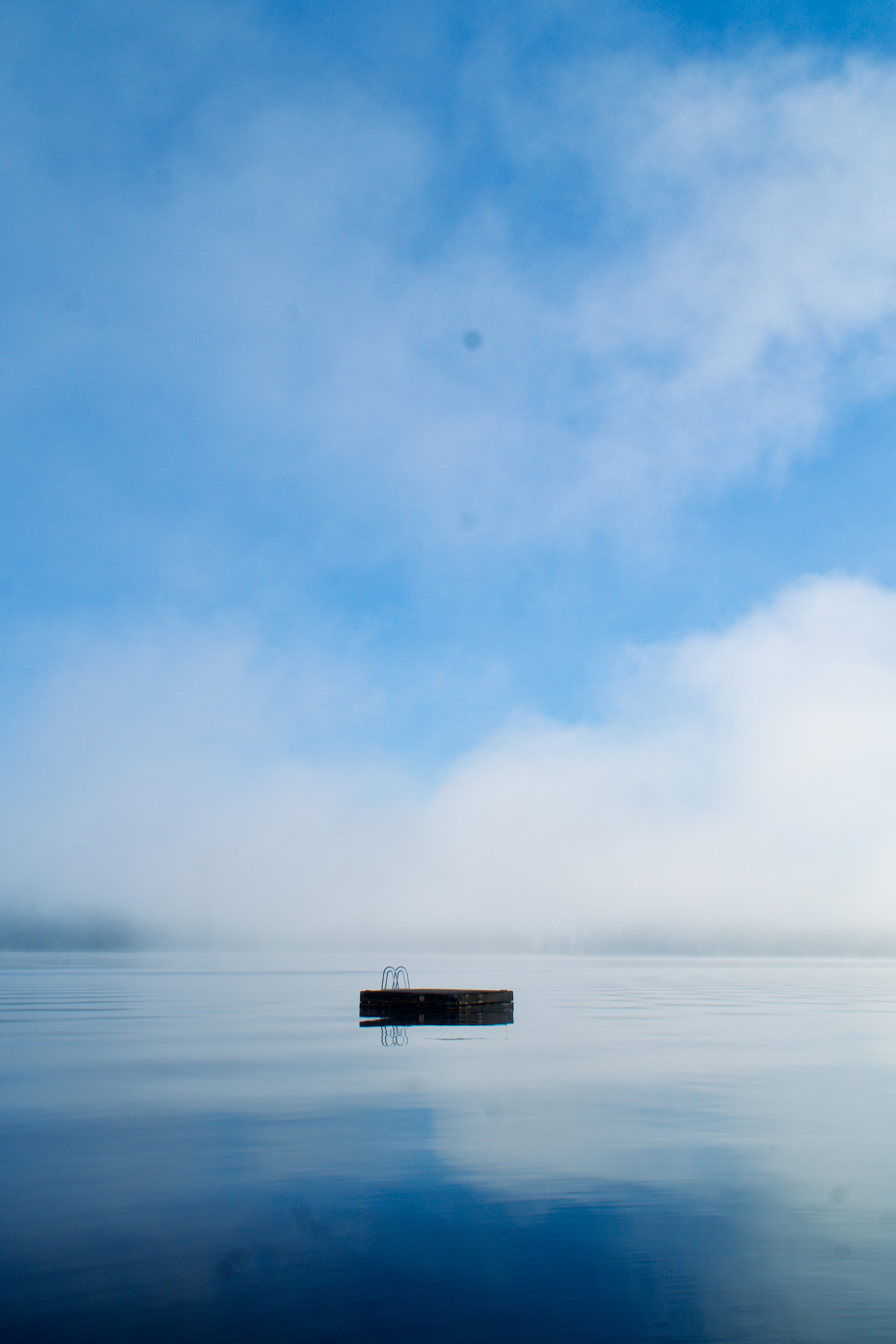Misty lake at dawn