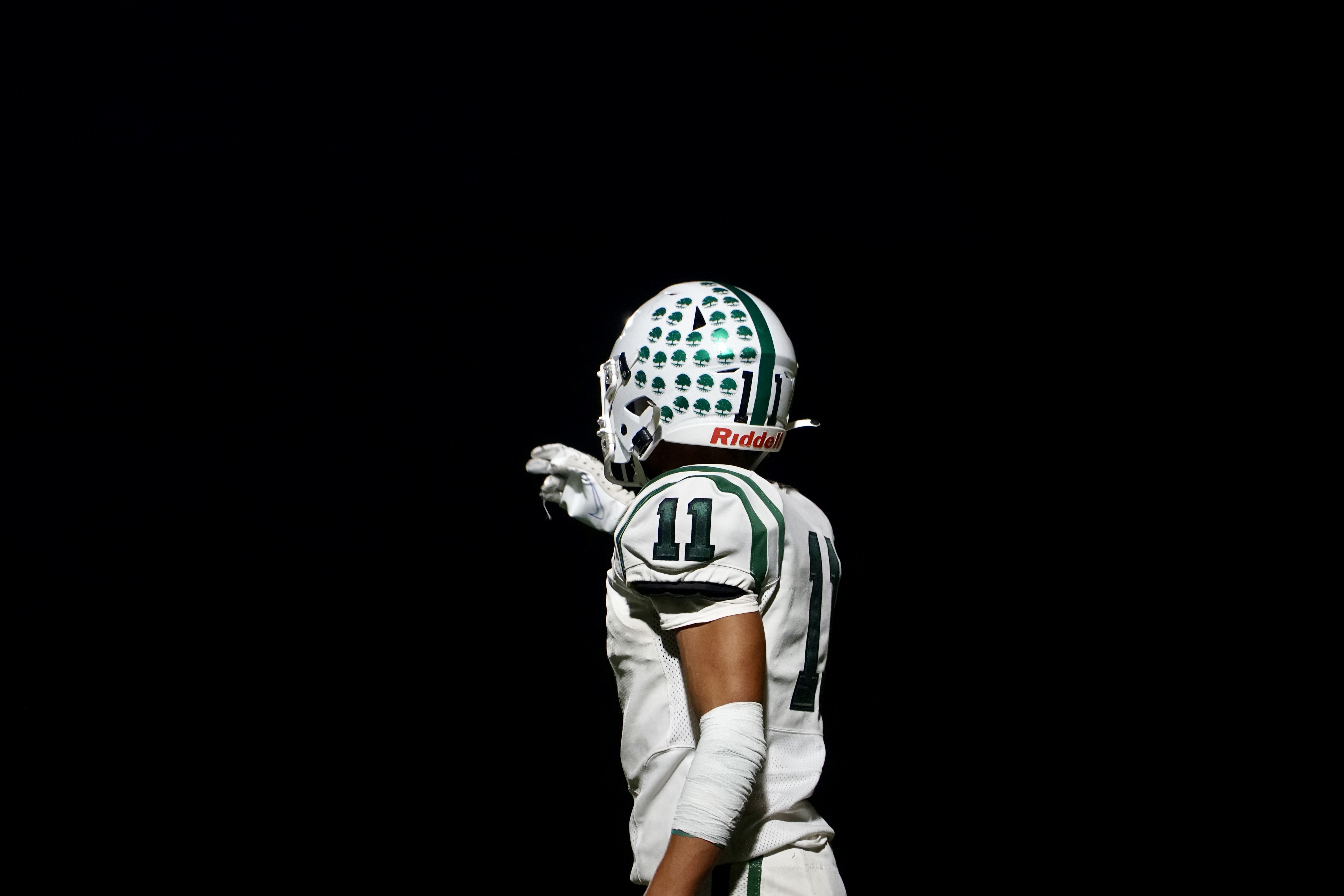 Football player on field